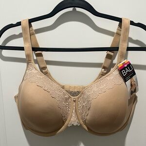 NWT Bali Women's Tan Lace Bra 38DD Style 3L97